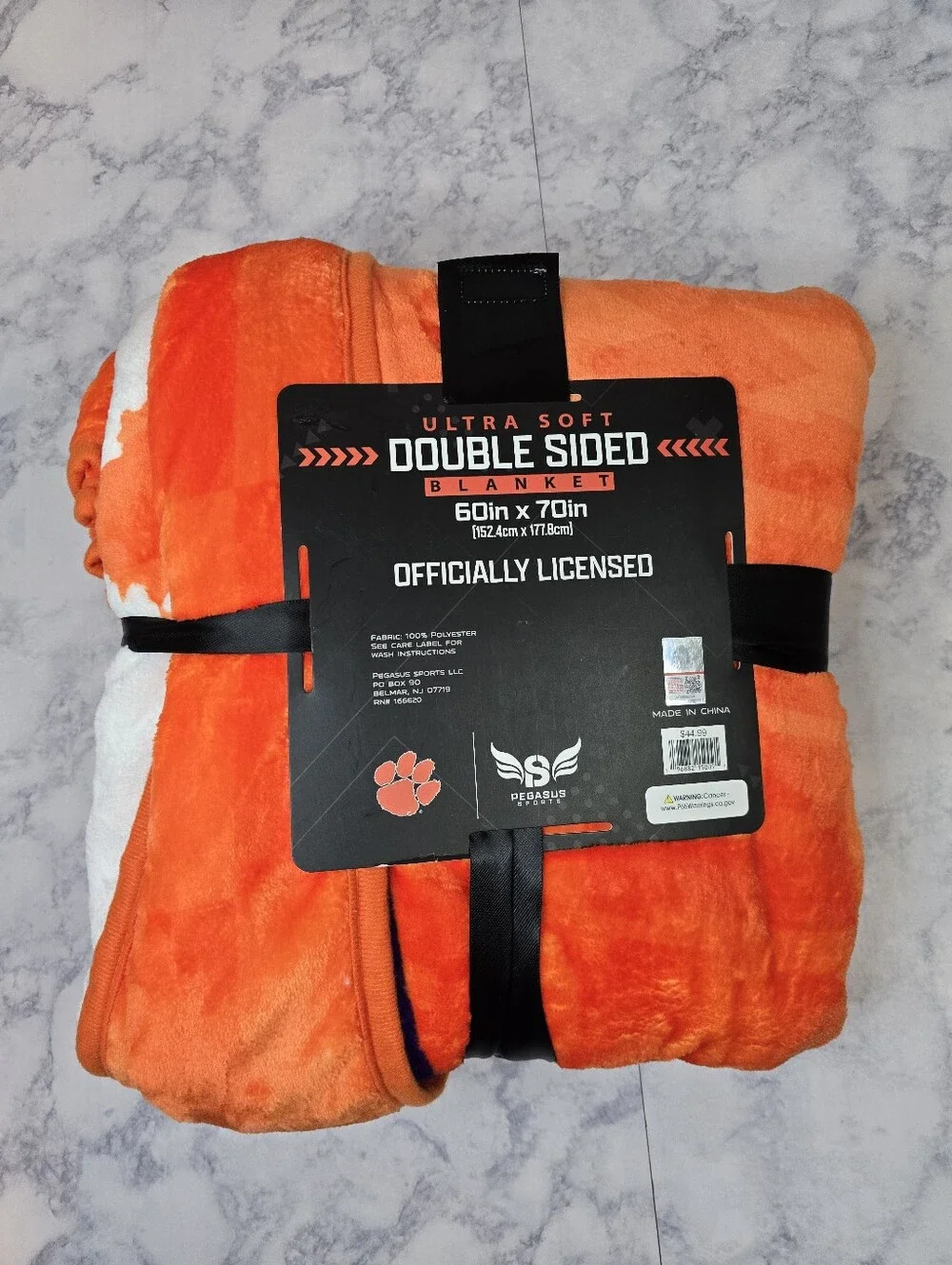 NCAA Clemson Tigers Reversible Throw Blanket 60